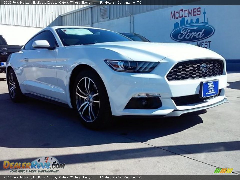 2016 Ford Mustang EcoBoost Coupe Oxford White / Ebony Photo #15