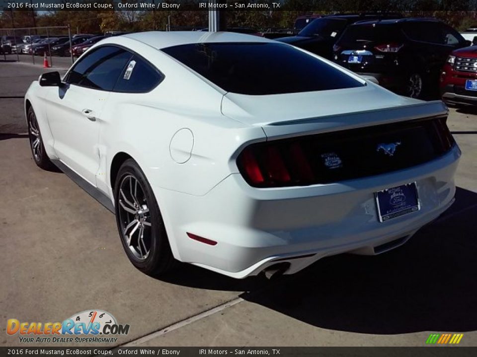 2016 Ford Mustang EcoBoost Coupe Oxford White / Ebony Photo #20