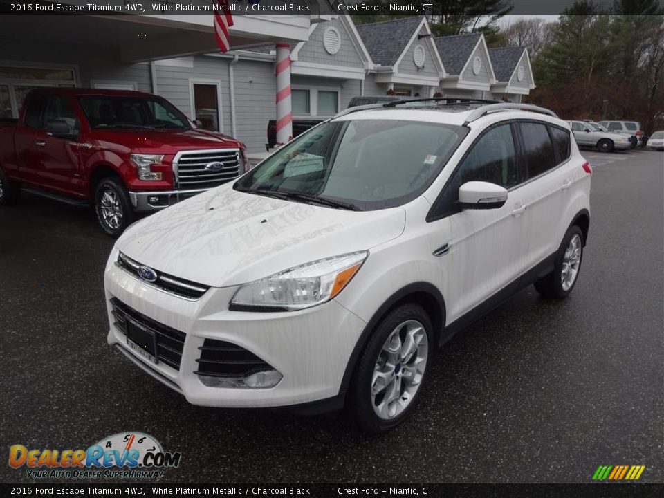 2016 Ford Escape Titanium 4WD White Platinum Metallic / Charcoal Black Photo #3