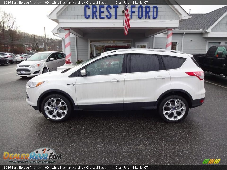 2016 Ford Escape Titanium 4WD White Platinum Metallic / Charcoal Black Photo #4