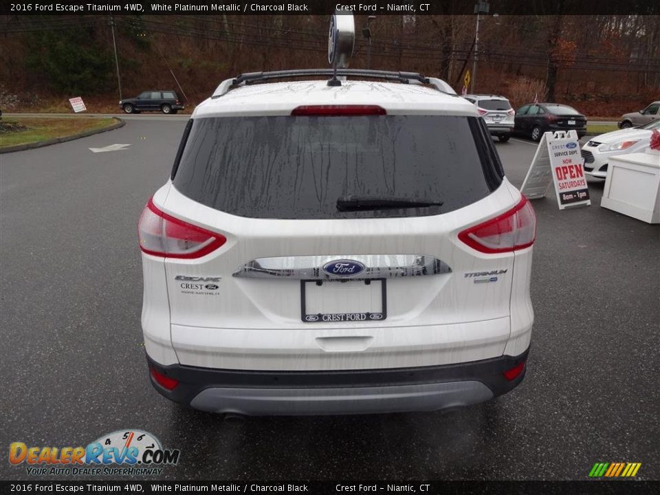 2016 Ford Escape Titanium 4WD White Platinum Metallic / Charcoal Black Photo #6