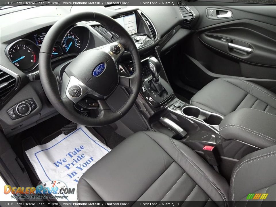 2016 Ford Escape Titanium 4WD White Platinum Metallic / Charcoal Black Photo #11