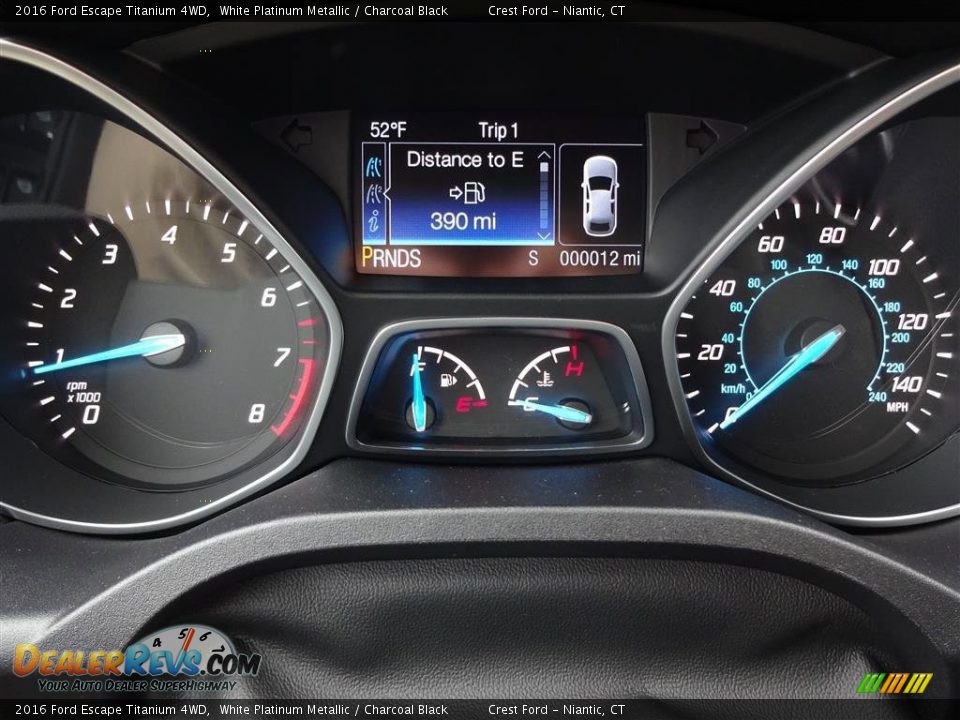 2016 Ford Escape Titanium 4WD White Platinum Metallic / Charcoal Black Photo #14
