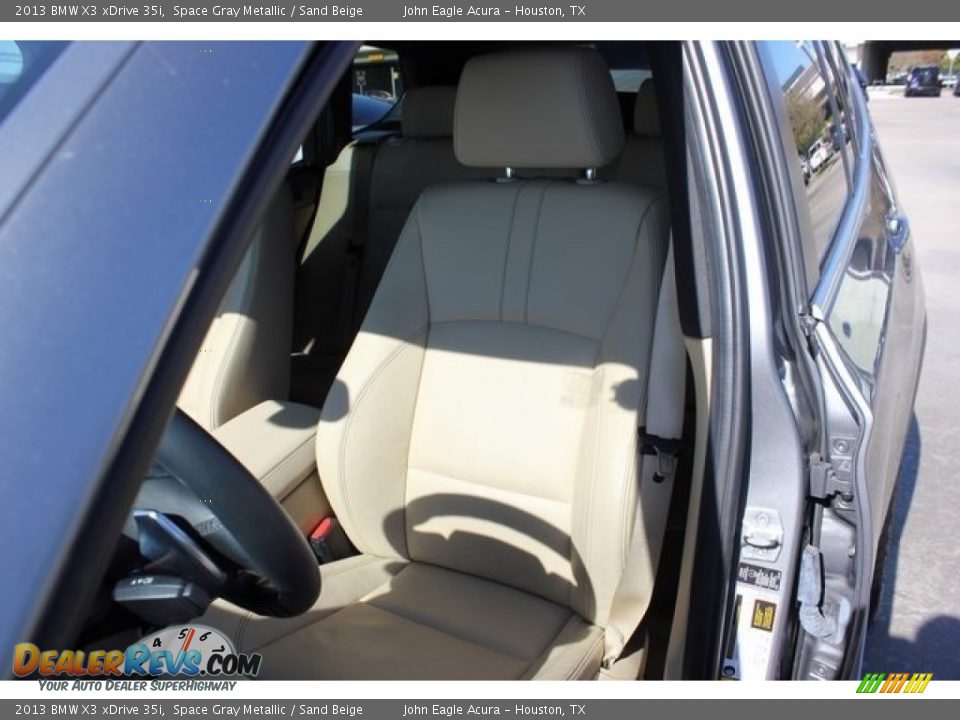 2013 BMW X3 xDrive 35i Space Gray Metallic / Sand Beige Photo #16