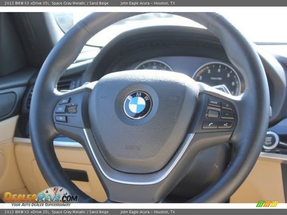 2013 BMW X3 xDrive 35i Space Gray Metallic / Sand Beige Photo #34