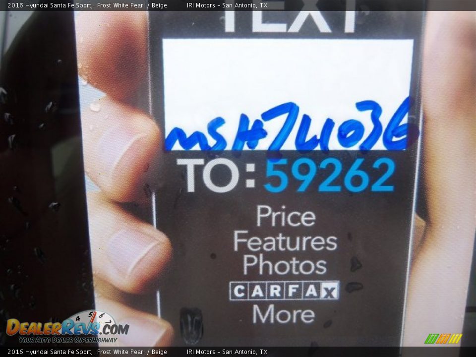 2016 Hyundai Santa Fe Sport Frost White Pearl / Beige Photo #4