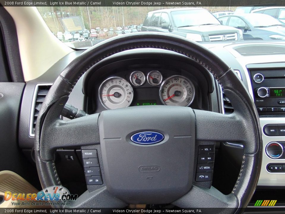 2008 Ford Edge Limited Light Ice Blue Metallic / Camel Photo #28