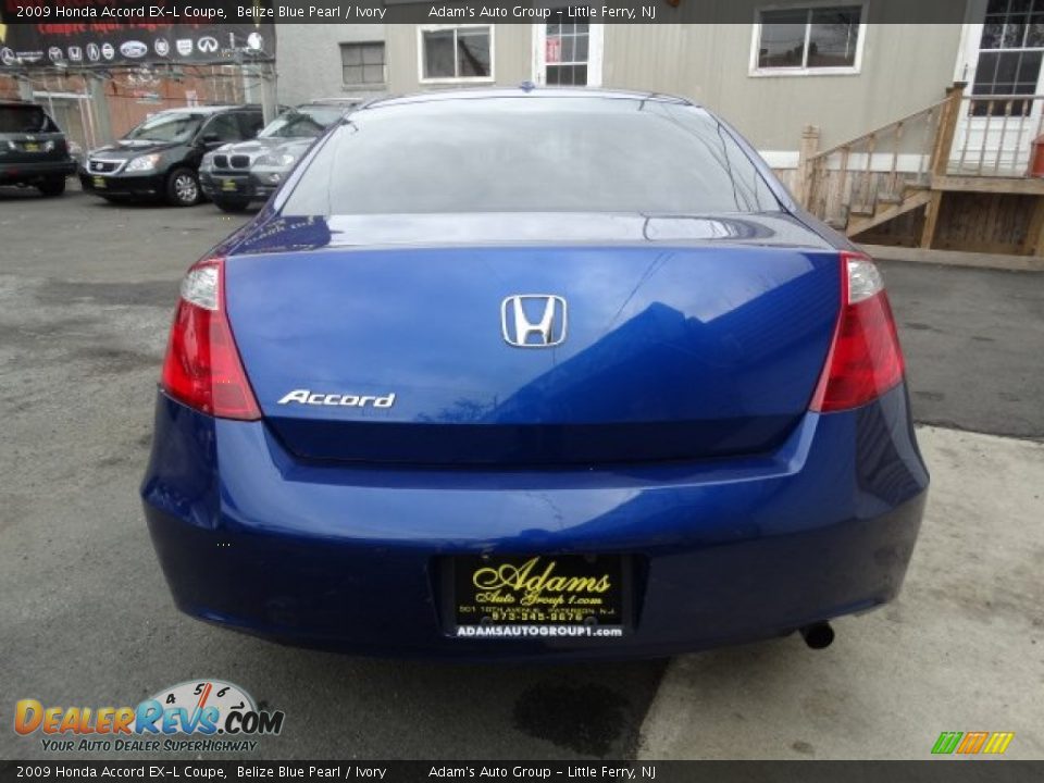 2009 Honda Accord EX-L Coupe Belize Blue Pearl / Ivory Photo #6