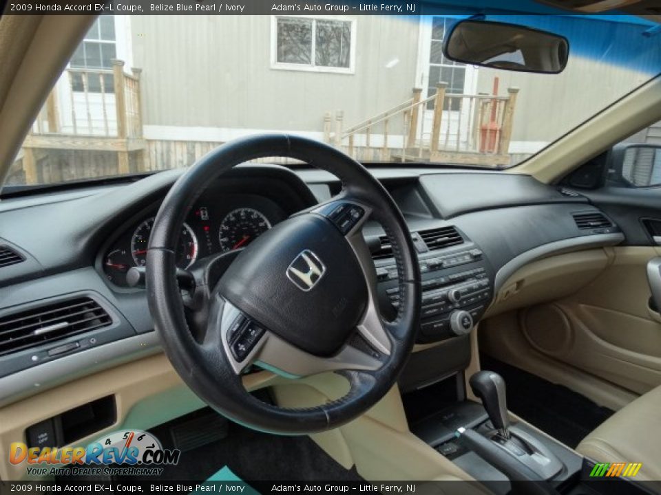 2009 Honda Accord EX-L Coupe Belize Blue Pearl / Ivory Photo #11