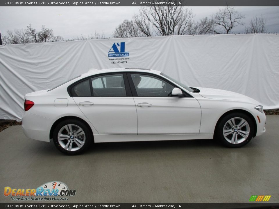 2016 BMW 3 Series 328i xDrive Sedan Alpine White / Saddle Brown Photo #2