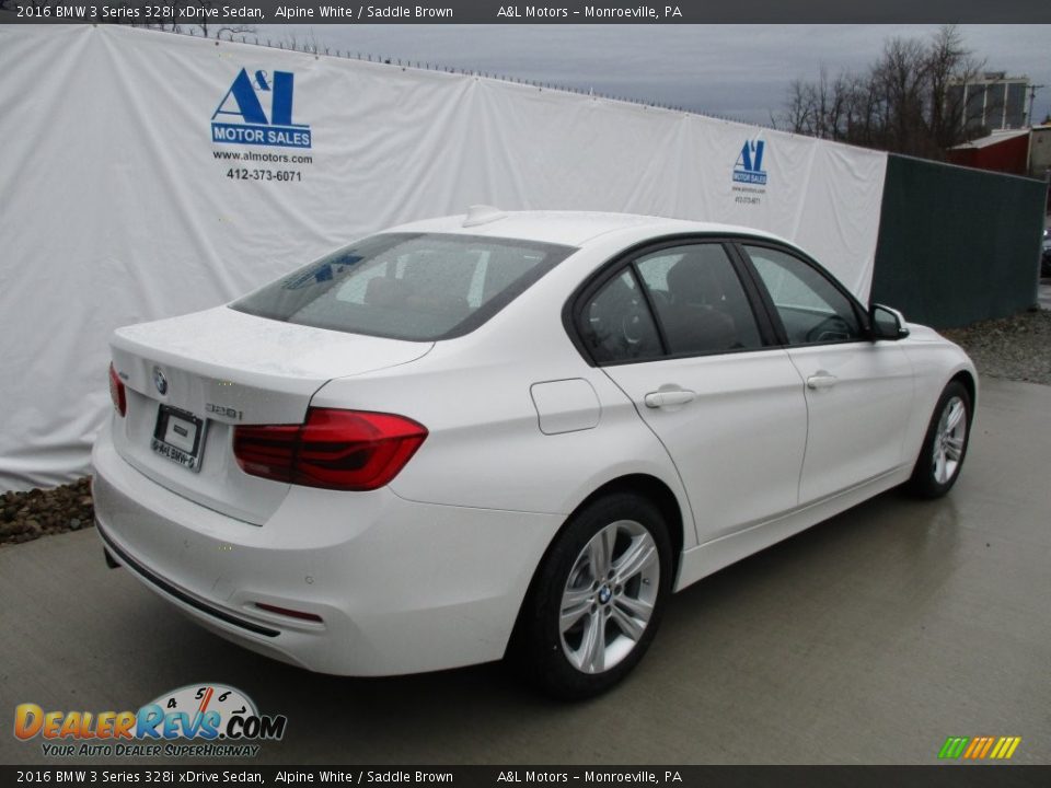2016 BMW 3 Series 328i xDrive Sedan Alpine White / Saddle Brown Photo #4