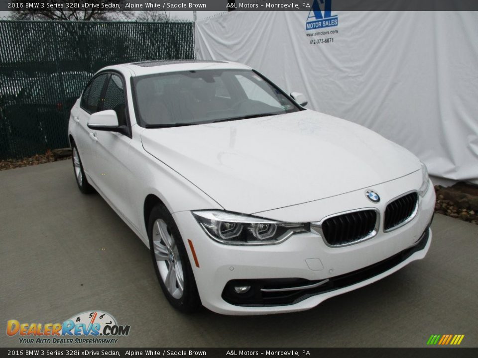 2016 BMW 3 Series 328i xDrive Sedan Alpine White / Saddle Brown Photo #5