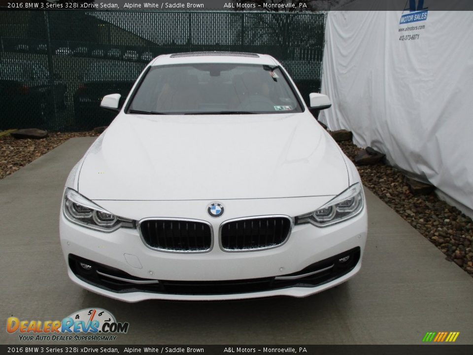2016 BMW 3 Series 328i xDrive Sedan Alpine White / Saddle Brown Photo #6
