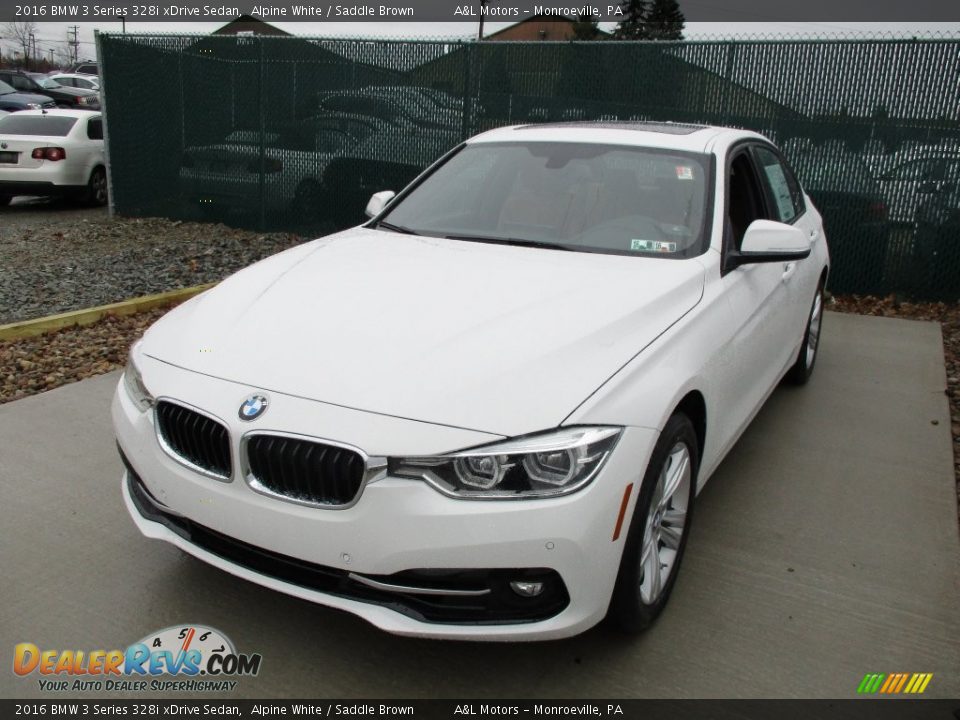 2016 BMW 3 Series 328i xDrive Sedan Alpine White / Saddle Brown Photo #7