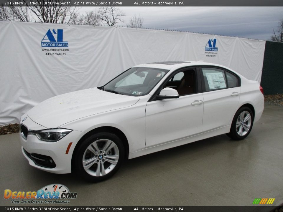 2016 BMW 3 Series 328i xDrive Sedan Alpine White / Saddle Brown Photo #8