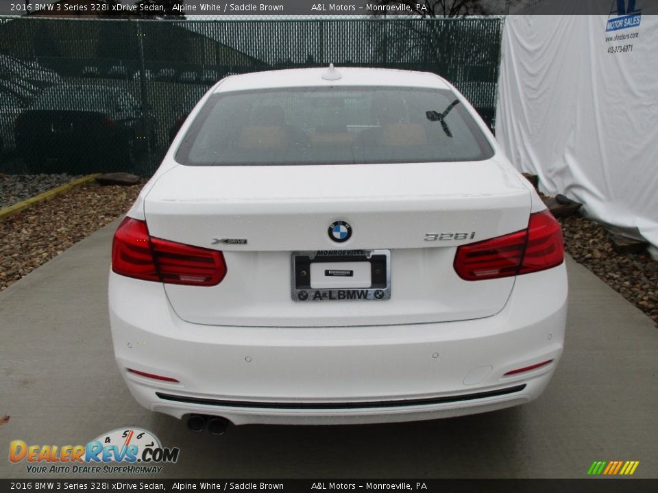 2016 BMW 3 Series 328i xDrive Sedan Alpine White / Saddle Brown Photo #9