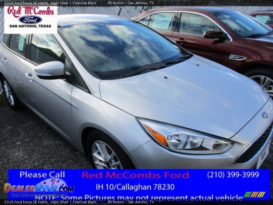 2016 Ford Focus SE Hatch Ingot Silver / Charcoal Black Photo #1