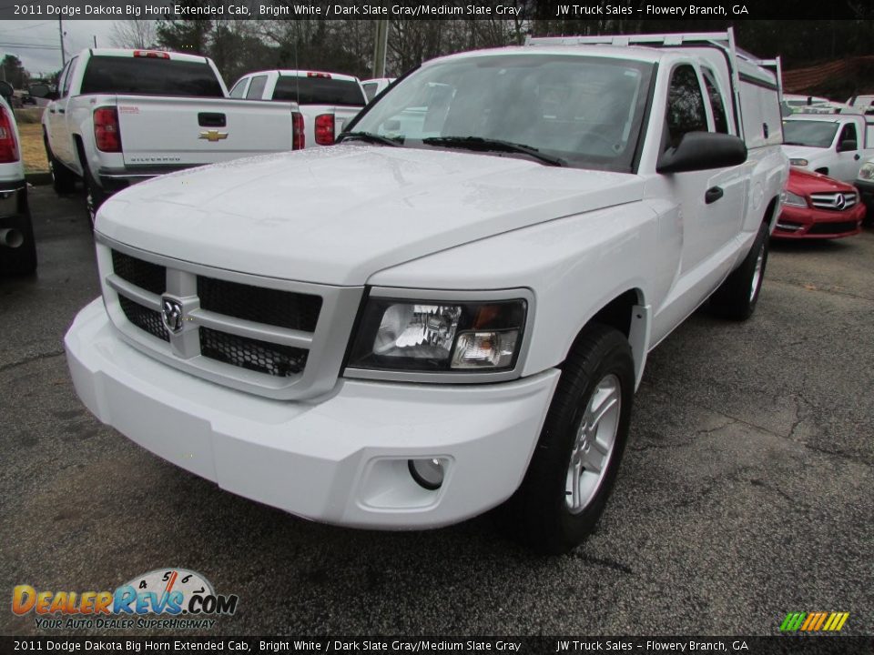 2011 Dodge Dakota Big Horn Extended Cab Bright White / Dark Slate Gray/Medium Slate Gray Photo #2
