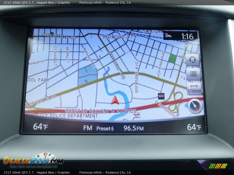 2015 Infiniti Q50 3.7 Hagane Blue / Graphite Photo #7