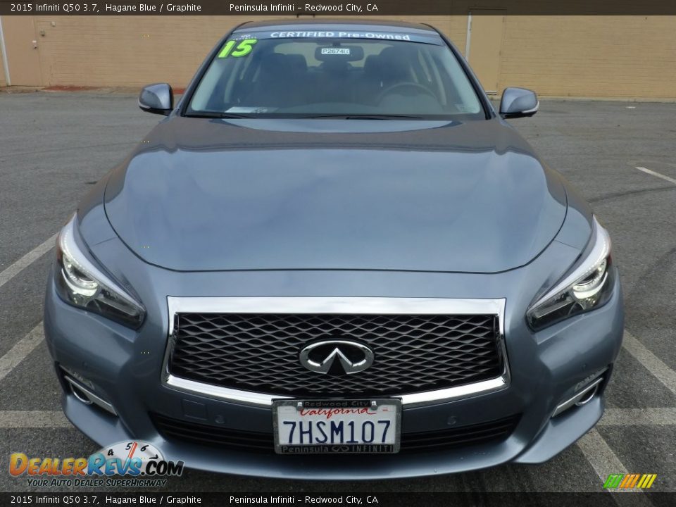 2015 Infiniti Q50 3.7 Hagane Blue / Graphite Photo #11