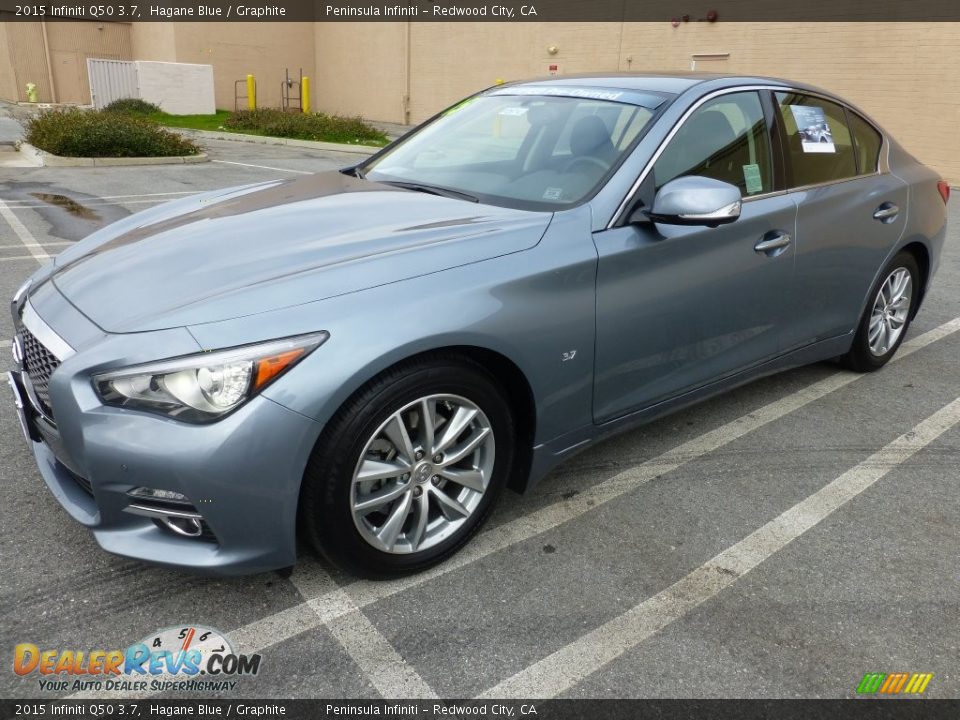 2015 Infiniti Q50 3.7 Hagane Blue / Graphite Photo #12