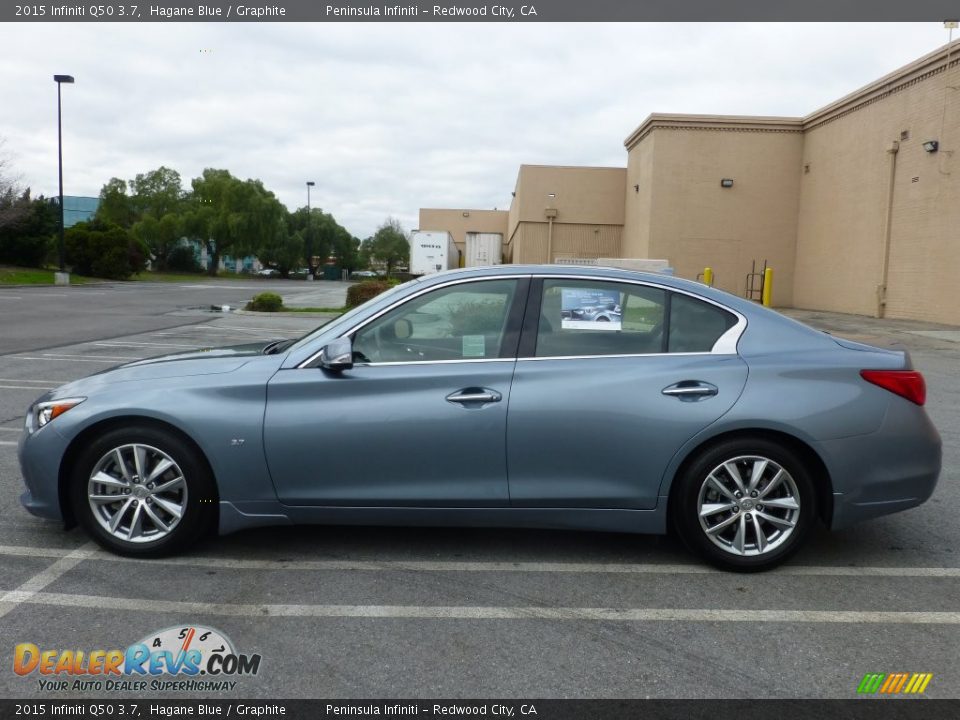 2015 Infiniti Q50 3.7 Hagane Blue / Graphite Photo #13