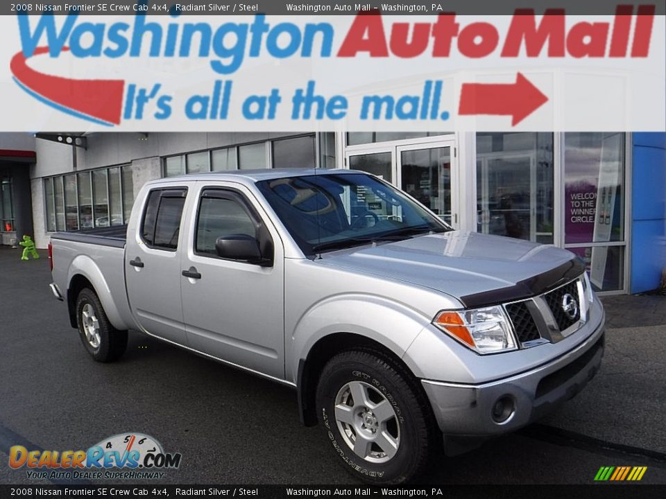 2008 Nissan Frontier SE Crew Cab 4x4 Radiant Silver / Steel Photo #1