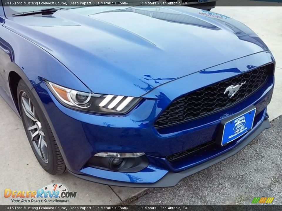 2016 Ford Mustang EcoBoost Coupe Deep Impact Blue Metallic / Ebony Photo #3