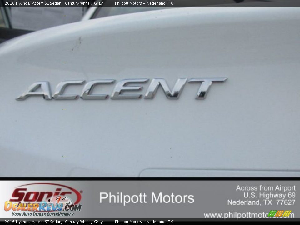2016 Hyundai Accent SE Sedan Century White / Gray Photo #14