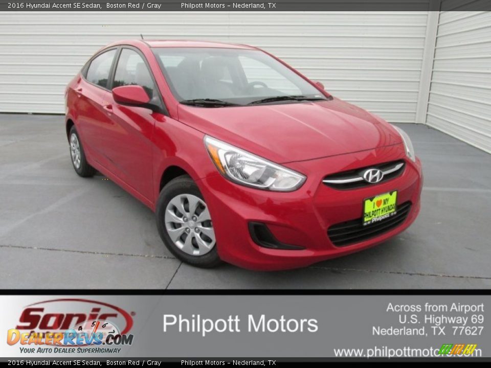 2016 Hyundai Accent SE Sedan Boston Red / Gray Photo #1