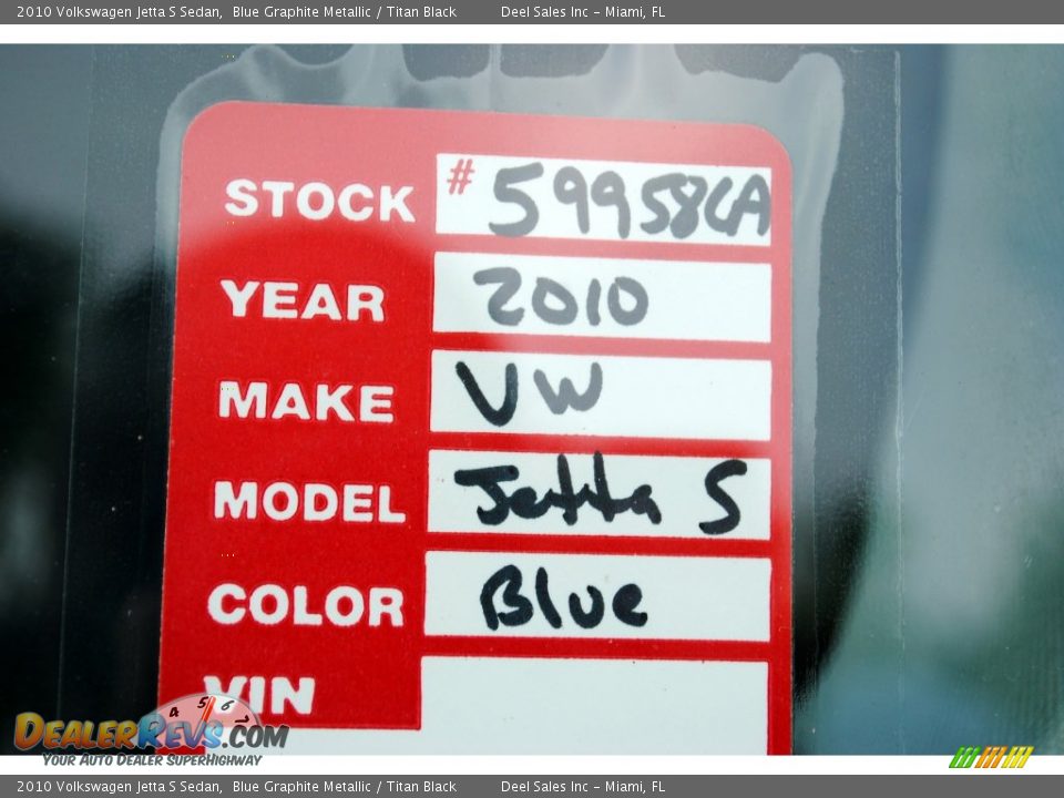 2010 Volkswagen Jetta S Sedan Blue Graphite Metallic / Titan Black Photo #20