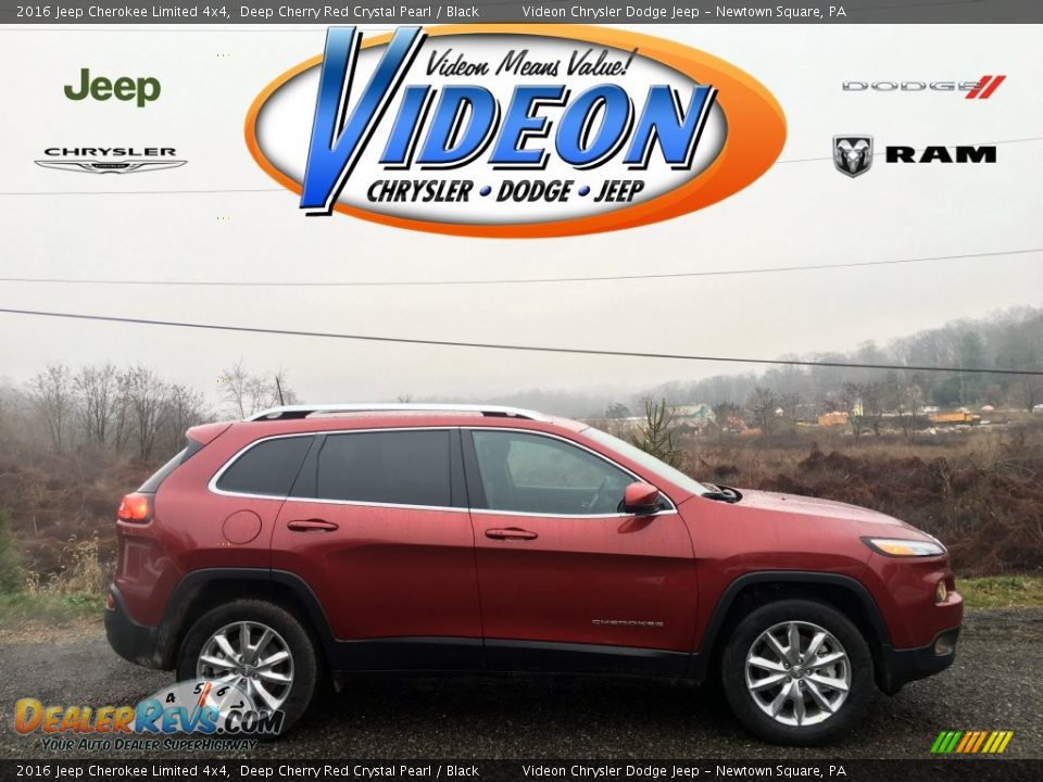 2016 Jeep Cherokee Limited 4x4 Deep Cherry Red Crystal Pearl / Black Photo #1