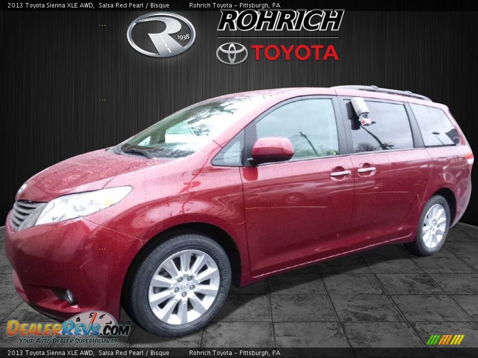 2013 Toyota Sienna XLE AWD Salsa Red Pearl / Bisque Photo #3