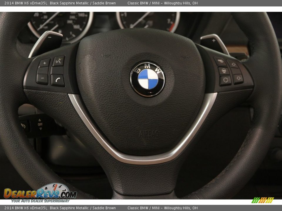 2014 BMW X6 xDrive35i Black Sapphire Metallic / Saddle Brown Photo #7
