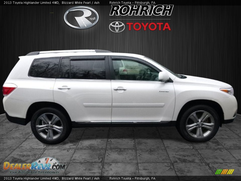2013 Toyota Highlander Limited 4WD Blizzard White Pearl / Ash Photo #2