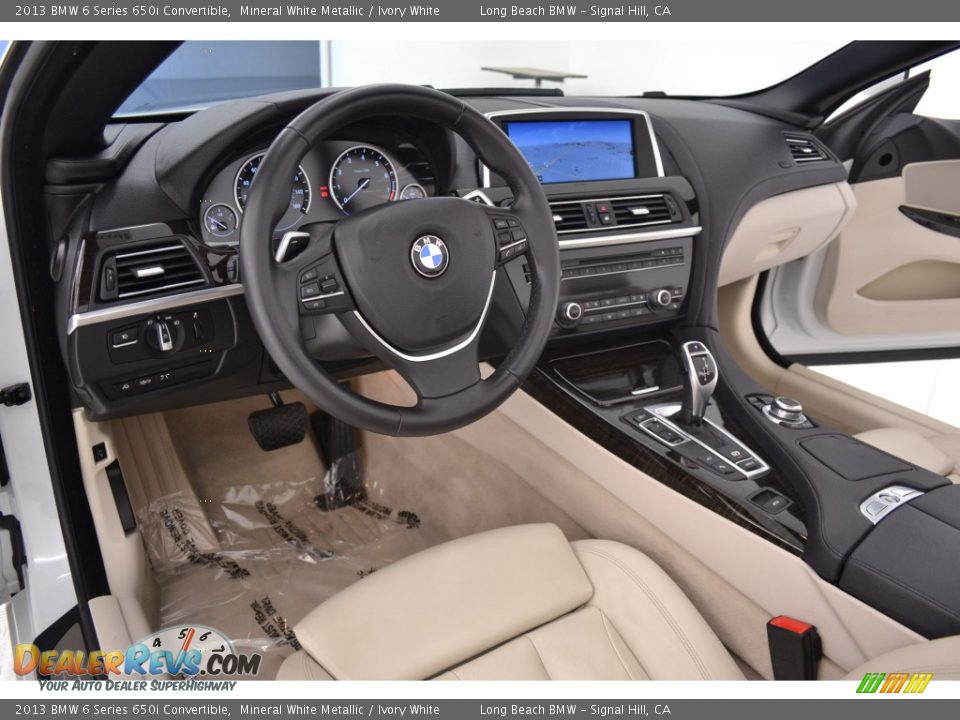 2013 BMW 6 Series 650i Convertible Mineral White Metallic / Ivory White Photo #12