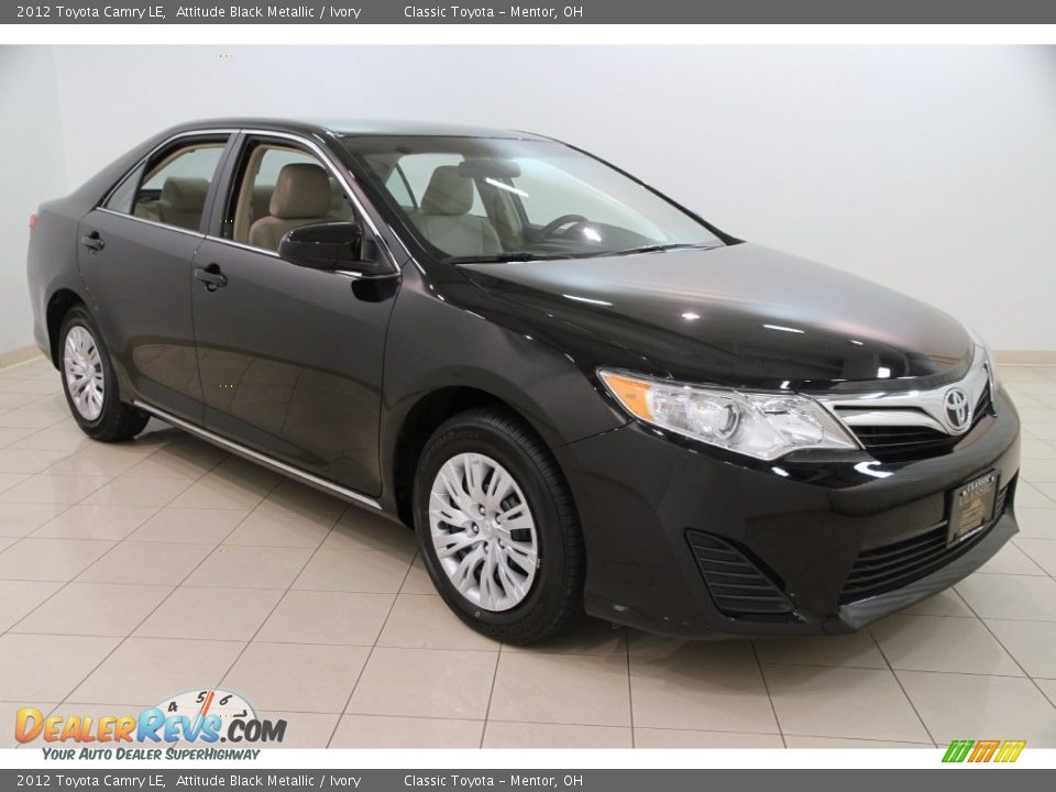 2012 Toyota Camry LE Attitude Black Metallic / Ivory Photo #1