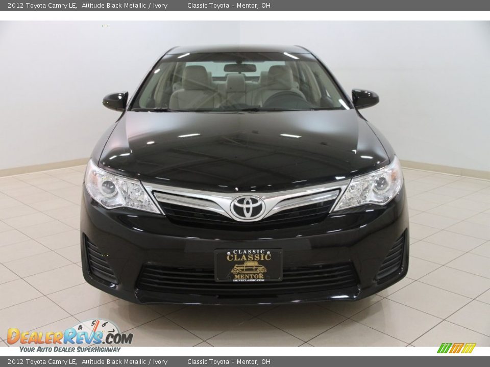 2012 Toyota Camry LE Attitude Black Metallic / Ivory Photo #2