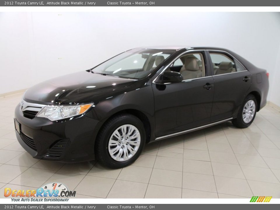 2012 Toyota Camry LE Attitude Black Metallic / Ivory Photo #3
