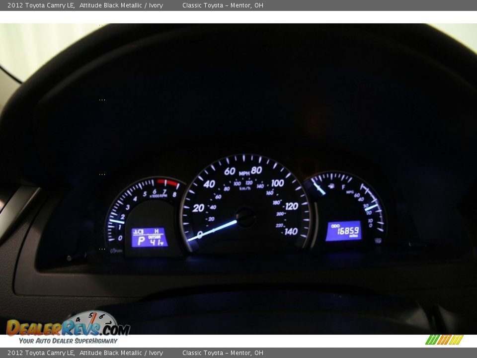 2012 Toyota Camry LE Attitude Black Metallic / Ivory Photo #7