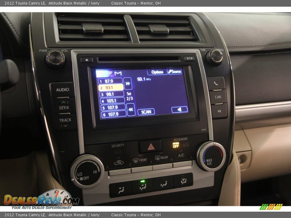 2012 Toyota Camry LE Attitude Black Metallic / Ivory Photo #8