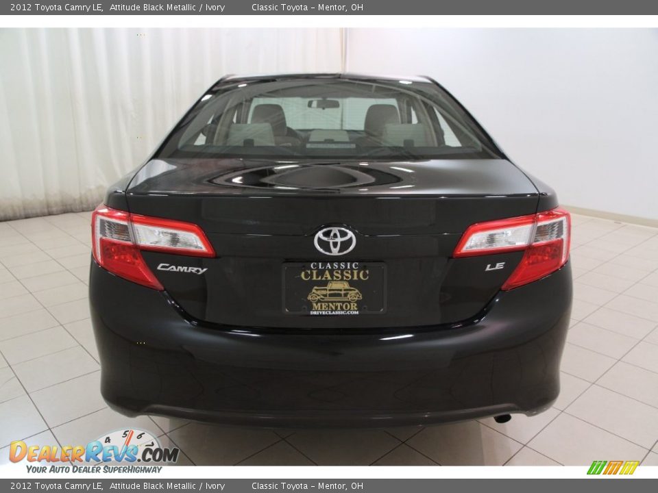2012 Toyota Camry LE Attitude Black Metallic / Ivory Photo #15