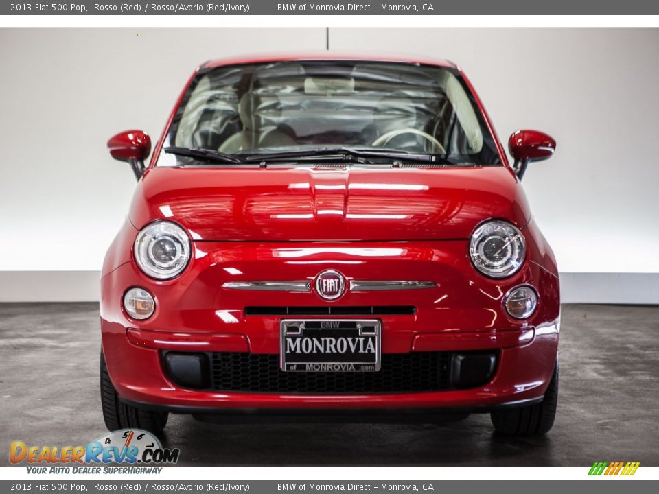 2013 Fiat 500 Pop Rosso (Red) / Rosso/Avorio (Red/Ivory) Photo #2