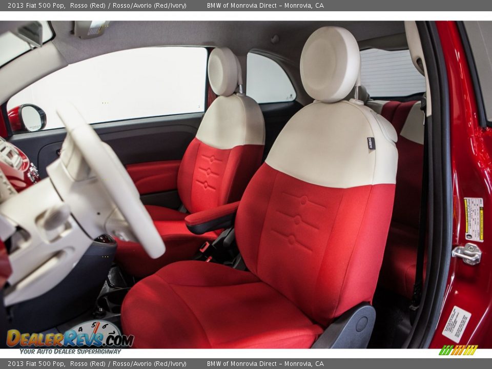 2013 Fiat 500 Pop Rosso (Red) / Rosso/Avorio (Red/Ivory) Photo #6