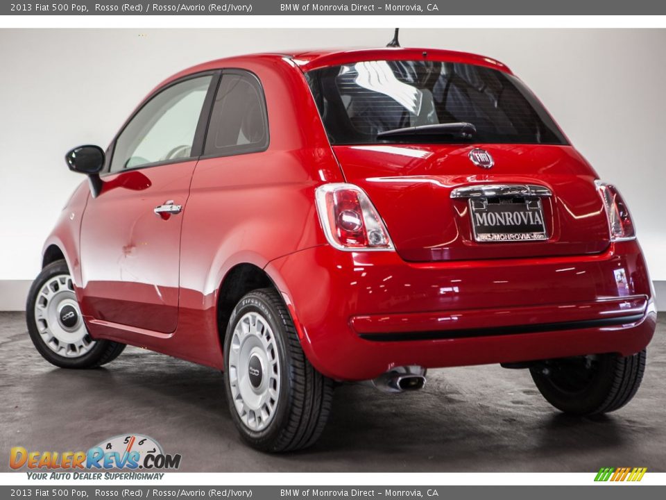 2013 Fiat 500 Pop Rosso (Red) / Rosso/Avorio (Red/Ivory) Photo #10