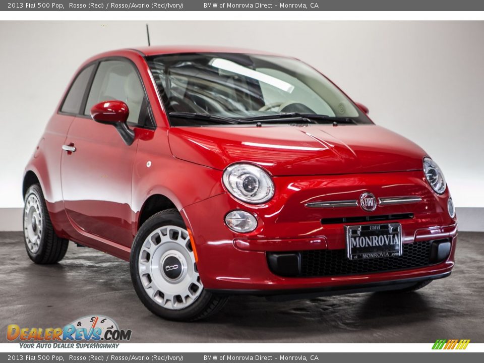 2013 Fiat 500 Pop Rosso (Red) / Rosso/Avorio (Red/Ivory) Photo #12