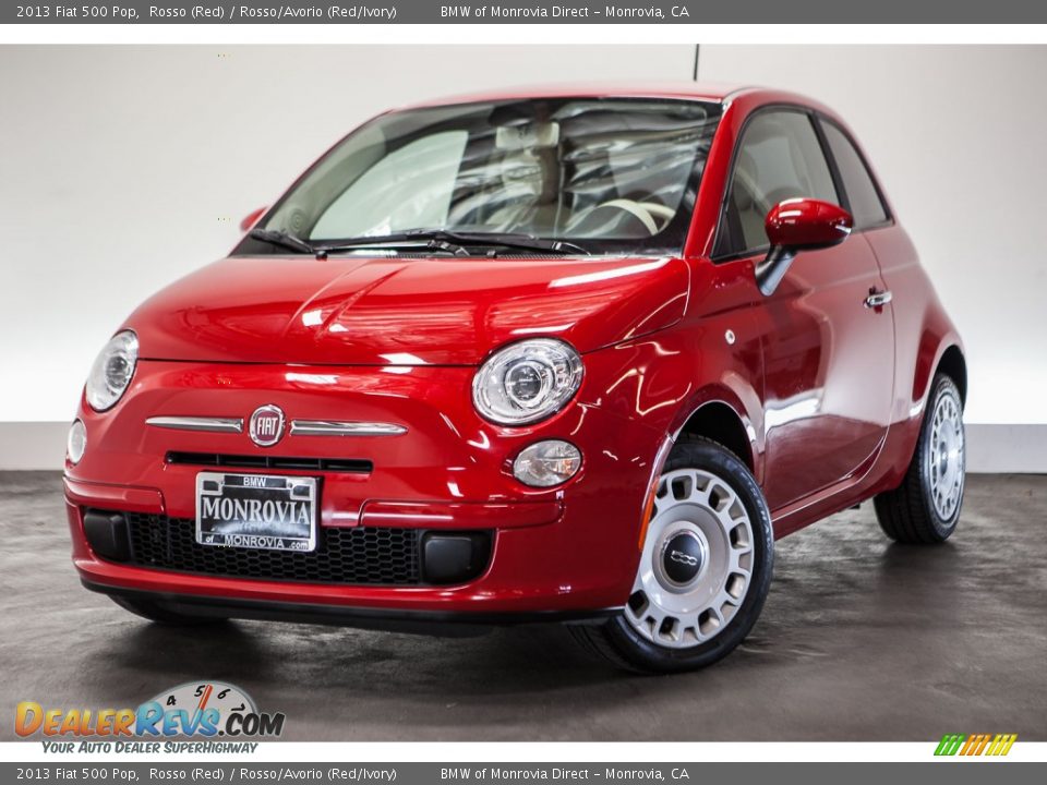 2013 Fiat 500 Pop Rosso (Red) / Rosso/Avorio (Red/Ivory) Photo #13