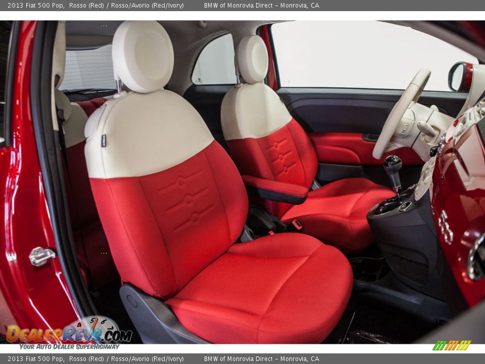 2013 Fiat 500 Pop Rosso (Red) / Rosso/Avorio (Red/Ivory) Photo #15