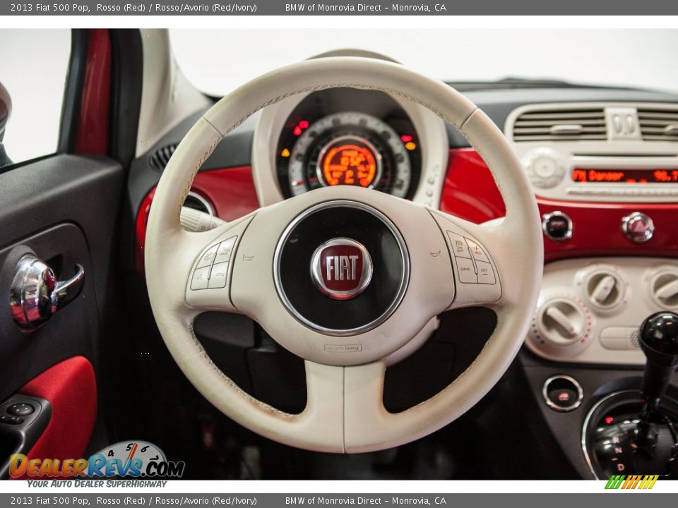 2013 Fiat 500 Pop Rosso (Red) / Rosso/Avorio (Red/Ivory) Photo #16