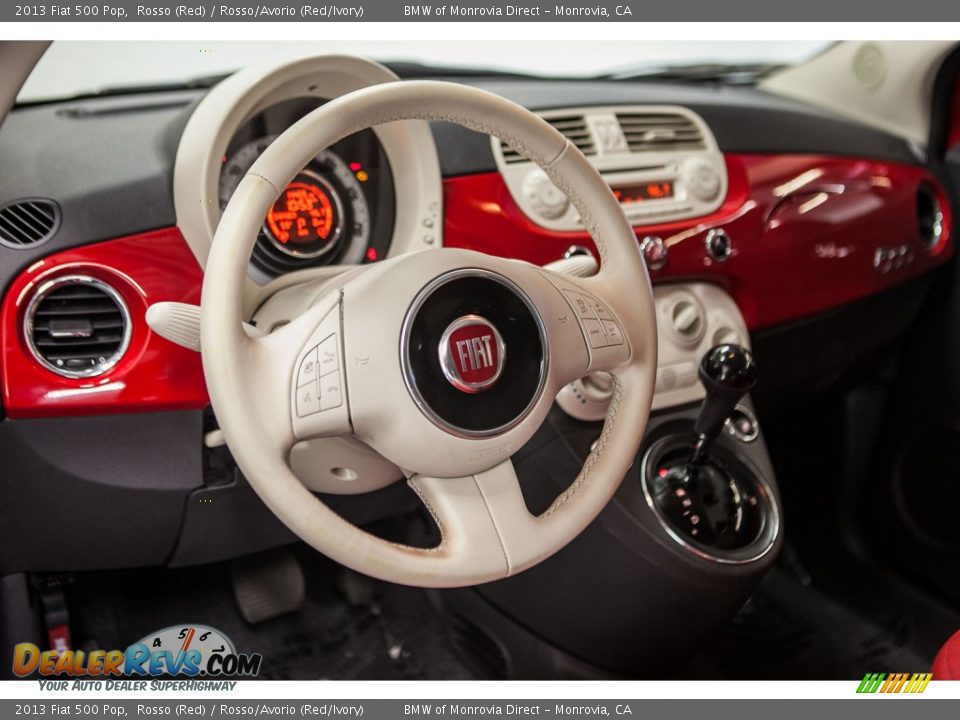 2013 Fiat 500 Pop Rosso (Red) / Rosso/Avorio (Red/Ivory) Photo #19